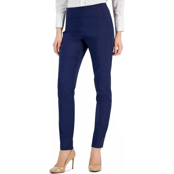 INC Skinny Pants Womens 22W Blue Tummy Control Regular Length Mid Rise Stretch - Picture 1 of 9